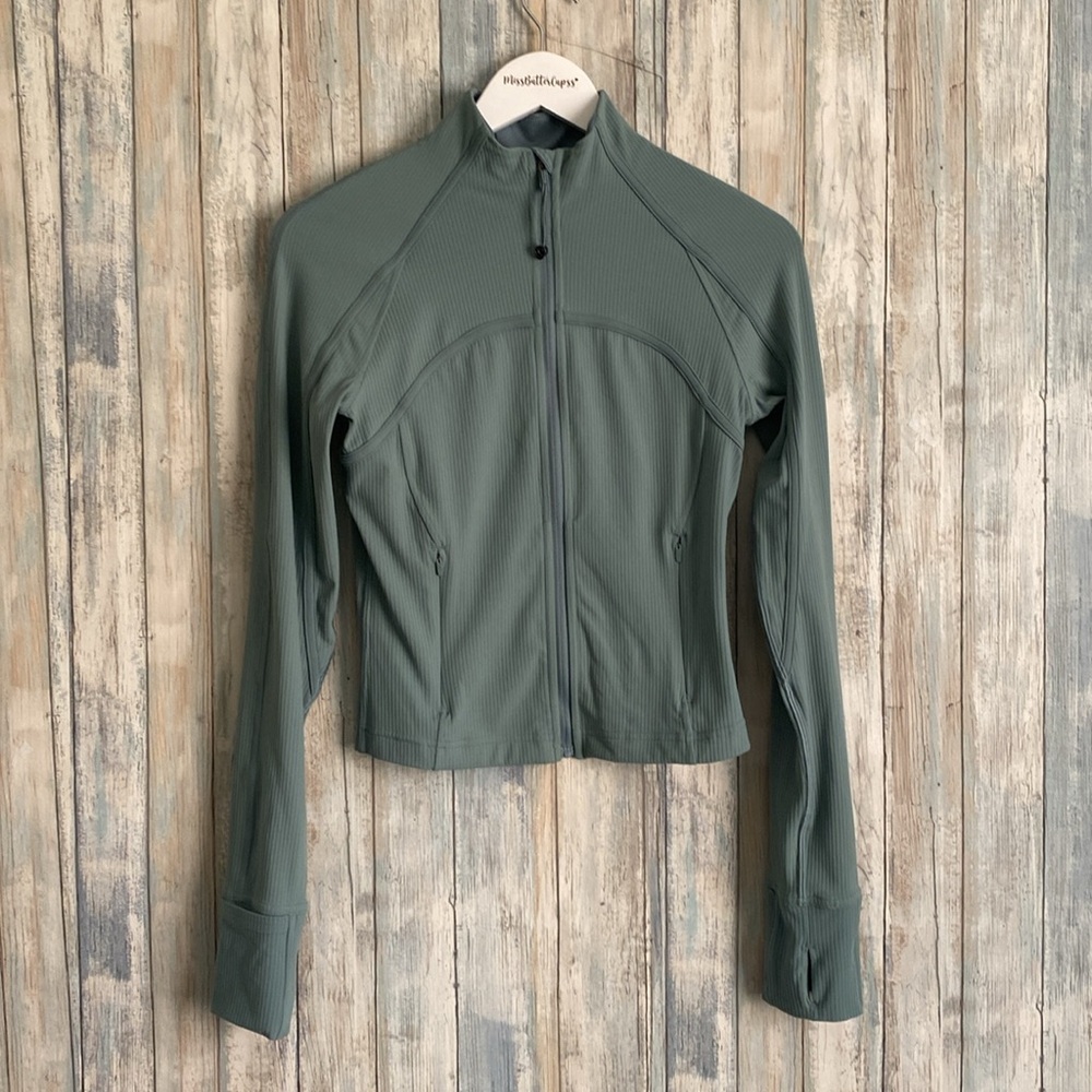 Lululemon Ribbed Cropped Define Jacket | Tidewater Teal | Size 6 - Picture 3 of 12